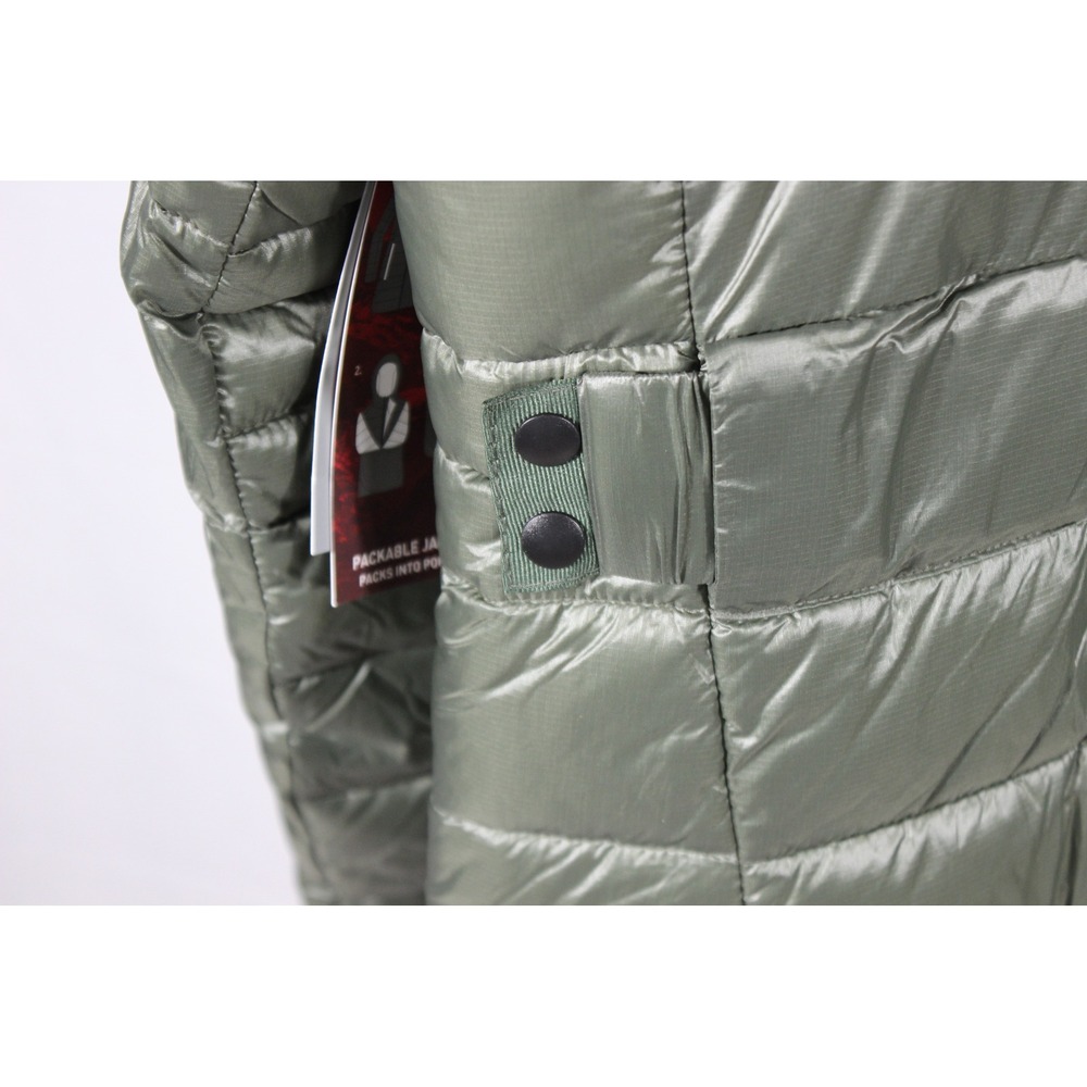Swiss Tech Women 3X Puffer Jacket Sage Green Hooded Quilted Parka SWP33100077030 - Picture 4 of 8